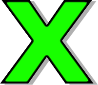 lowercase X green
