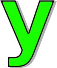 lowercase Y green