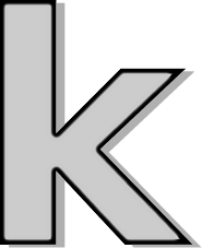 lowercase K grey