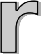 lowercase R grey