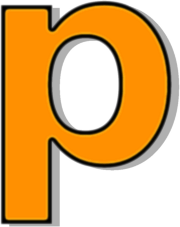 lowercase P orange