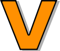 lowercase V orange