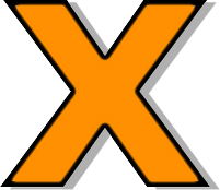 lowercase X orange