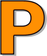 capitol P  orange  signs symbol alphabets numbers 