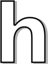 lowercase H outline