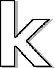 lowercase K outline