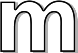 lowercase M outline