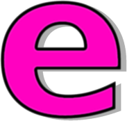 lowercase E pink