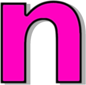 lowercase N pink