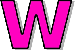 lowercase W pink