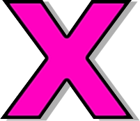 lowercase X pink