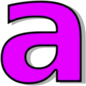 lowercase A purple