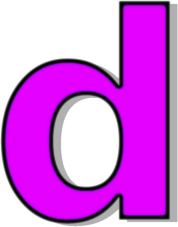 lowercase D purple