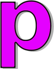 lowercase P purple