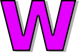 lowercase W purple