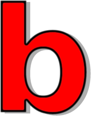 lowercase B red