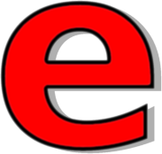 lowercase E red