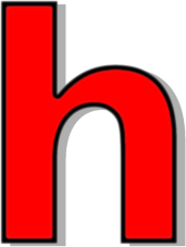 lowercase H red