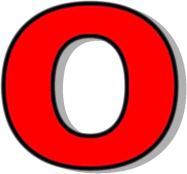 lowercase O red