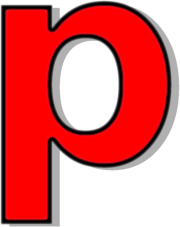lowercase P red