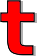 lowercase T red