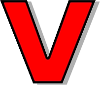 lowercase V red