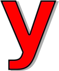 lowercase Y red