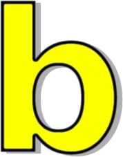 lowercase B yellow