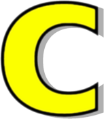 lowercase C yellow