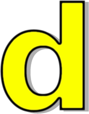 lowercase D yellow