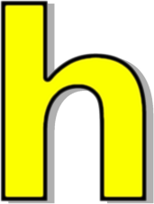 lowercase H yellow