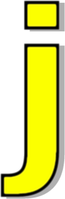 lowercase J yellow