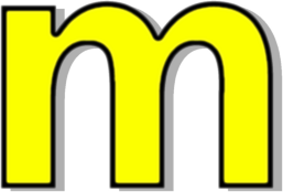 lowercase M yellow