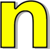 lowercase N yellow