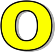 lowercase O yellow