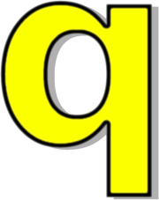 lowercase Q yellow