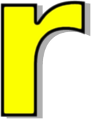 lowercase R yellow