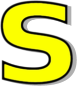 lowercase S yellow