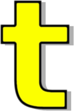 lowercase T yellow