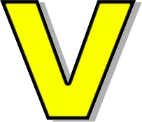 lowercase V yellow