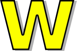 lowercase W yellow