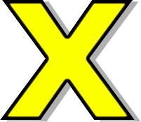lowercase X yellow