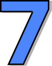 number 7 blue