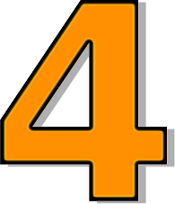 Number 4 Orange Signs Symbol Alphabets Numbers Outlined Numbers
