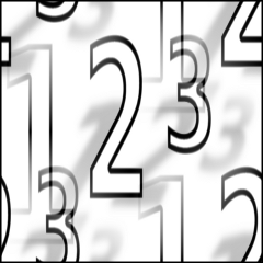 outlined numbers