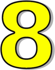 number 8 yellow - /signs_symbol/alphabets_numbers/outlined ...