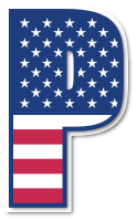 patriotic letter P