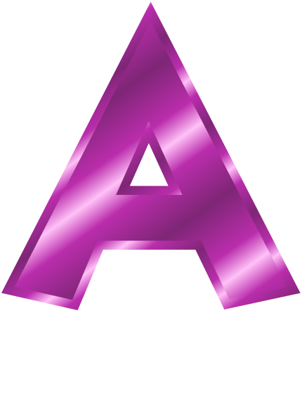 purple metal letter capitol A