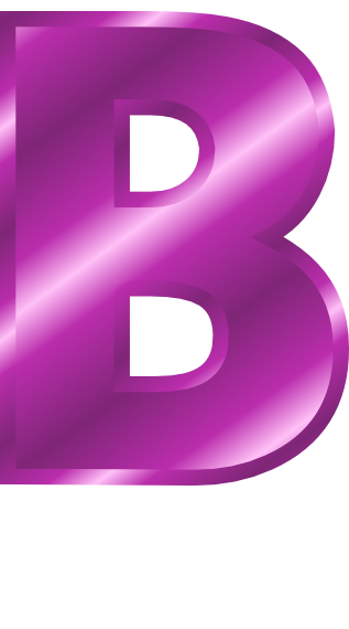 purple metal letter capitol B