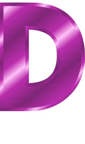 purple metal letter capitol D